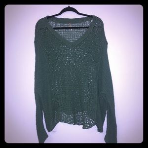 Free People Teal Flowey Sweater